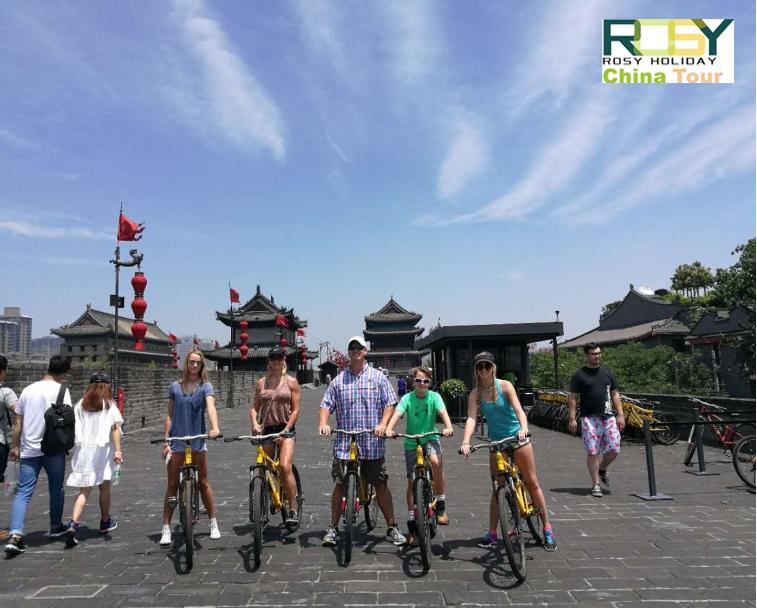 Guests Cycling on Xi'an City Wall