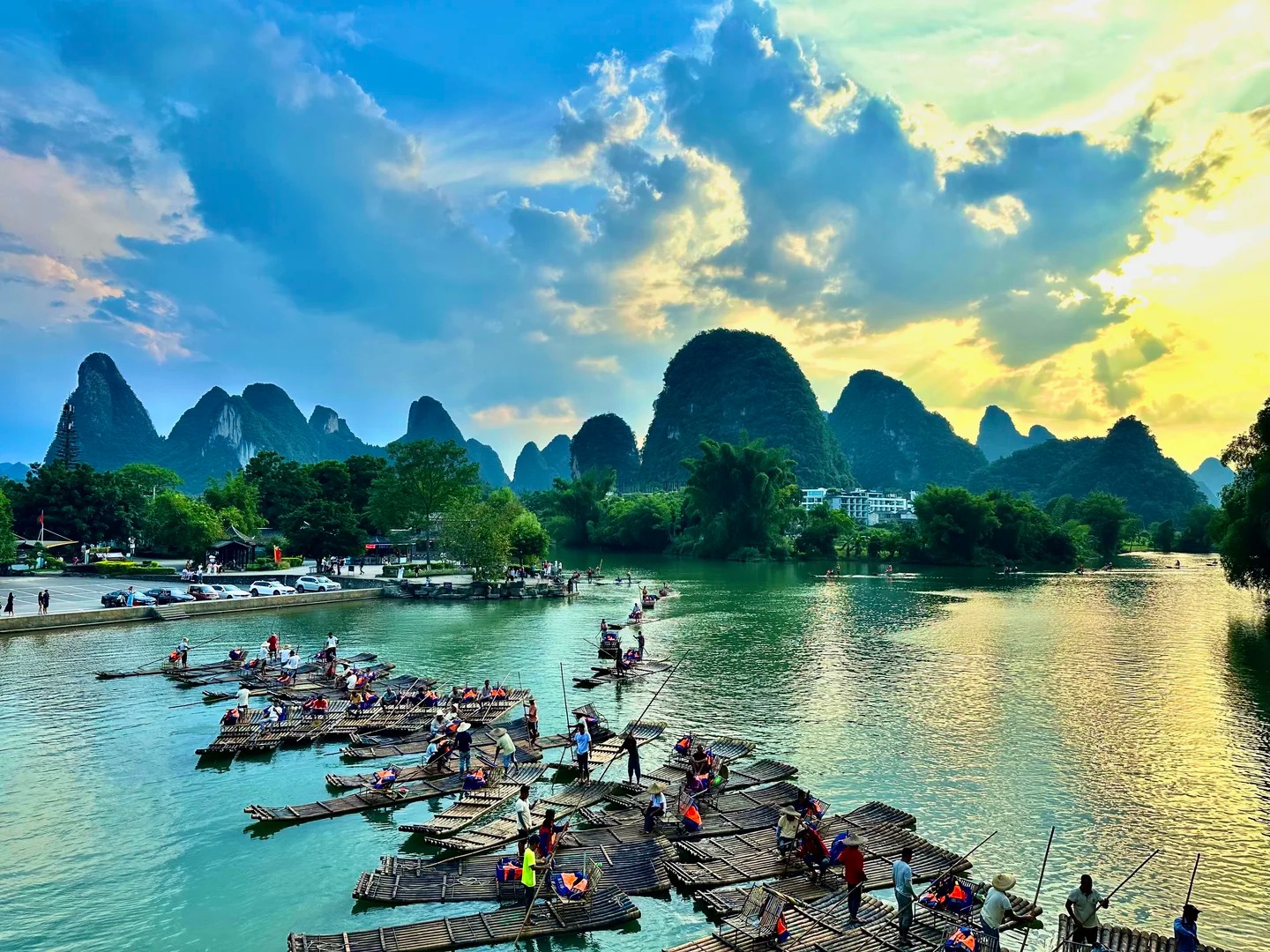 Yangshuo Li River bamboo rafts